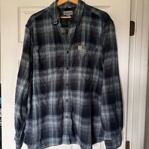 Carhartt Men's Plaid Button-Up Shirt - Blue